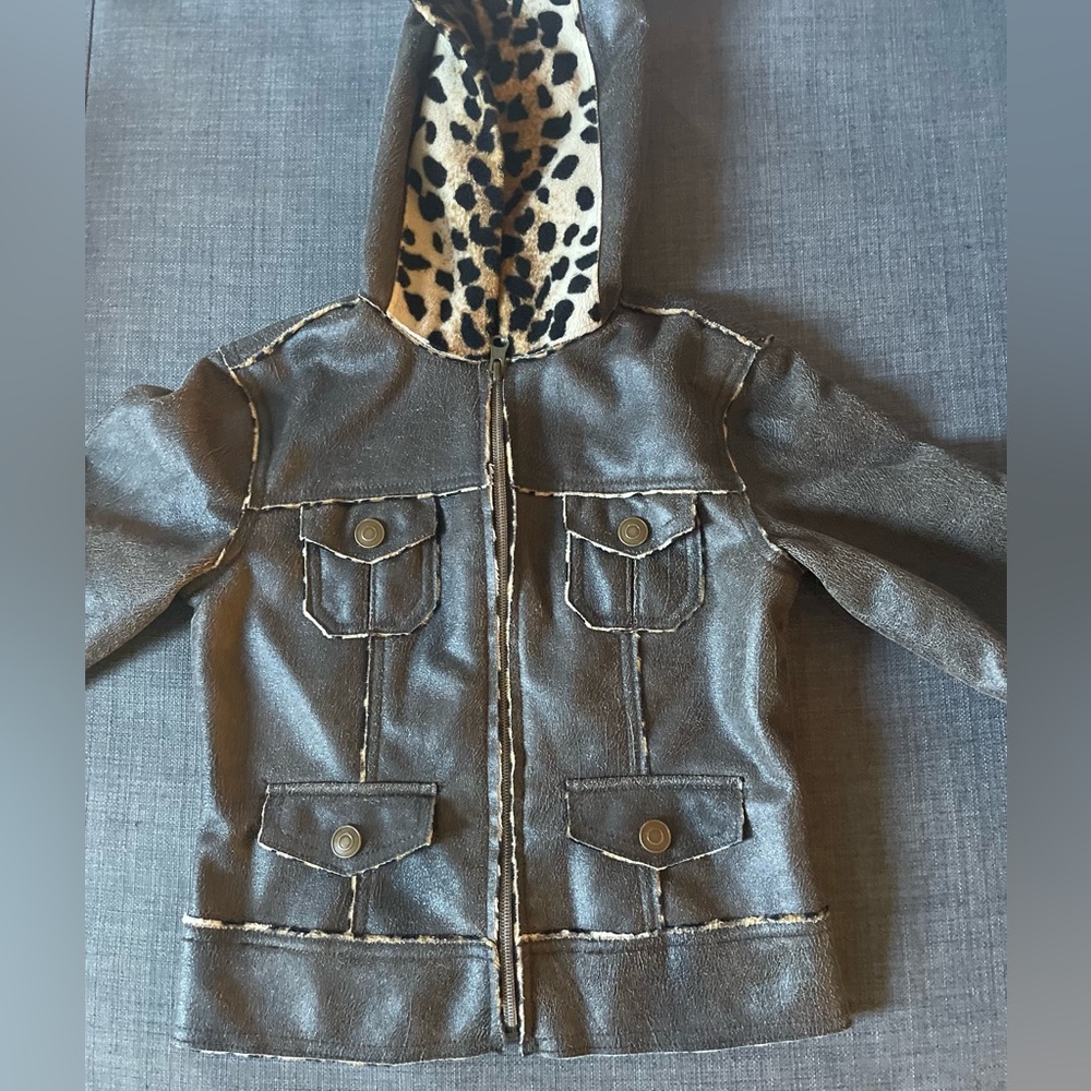 Dollhouse kids vegan leather coat